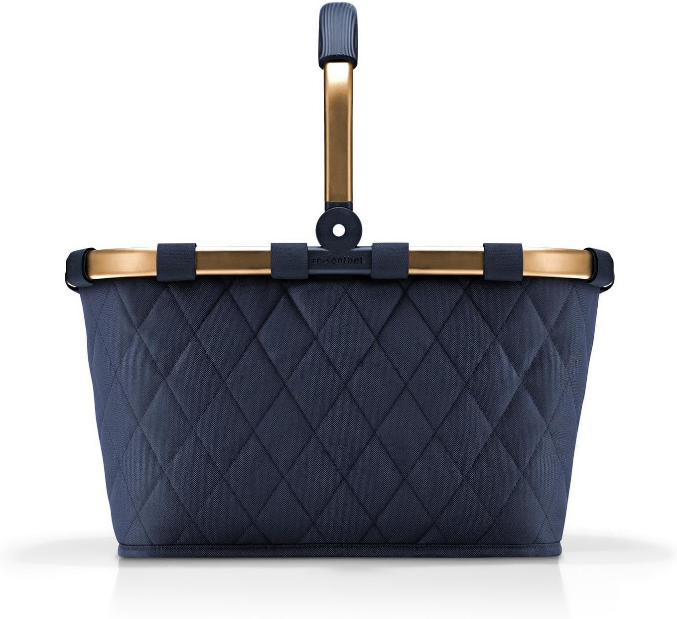 reisenthel carrybag frame rhombus midnight gold – Stabiler Einkaufskorb mit viel Stauraum und praktischer Innentasche – Elegantes und wasserabweisendes Design – Bild 2