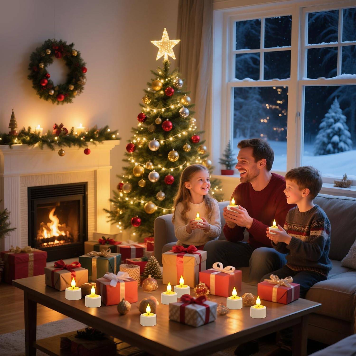 Aufladbare Teelichter mit Timerfunktion und Ladestation, 12er LED Teelichter Wiederaufladbar Kerzen Flackernd mit Fernbedienung Timer für Zimmer Wohnzimmer Halloween Weihnachten Tisch Party Deko – Bild 3