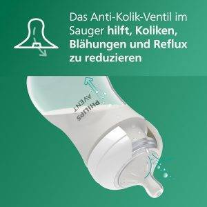 Philips AVENT Natural Response Glas-Babyflasche: 2 x 240 ml BPA-freie Flaschen für Neugeborene von 3–6 Monaten (Modell SCY933/02)