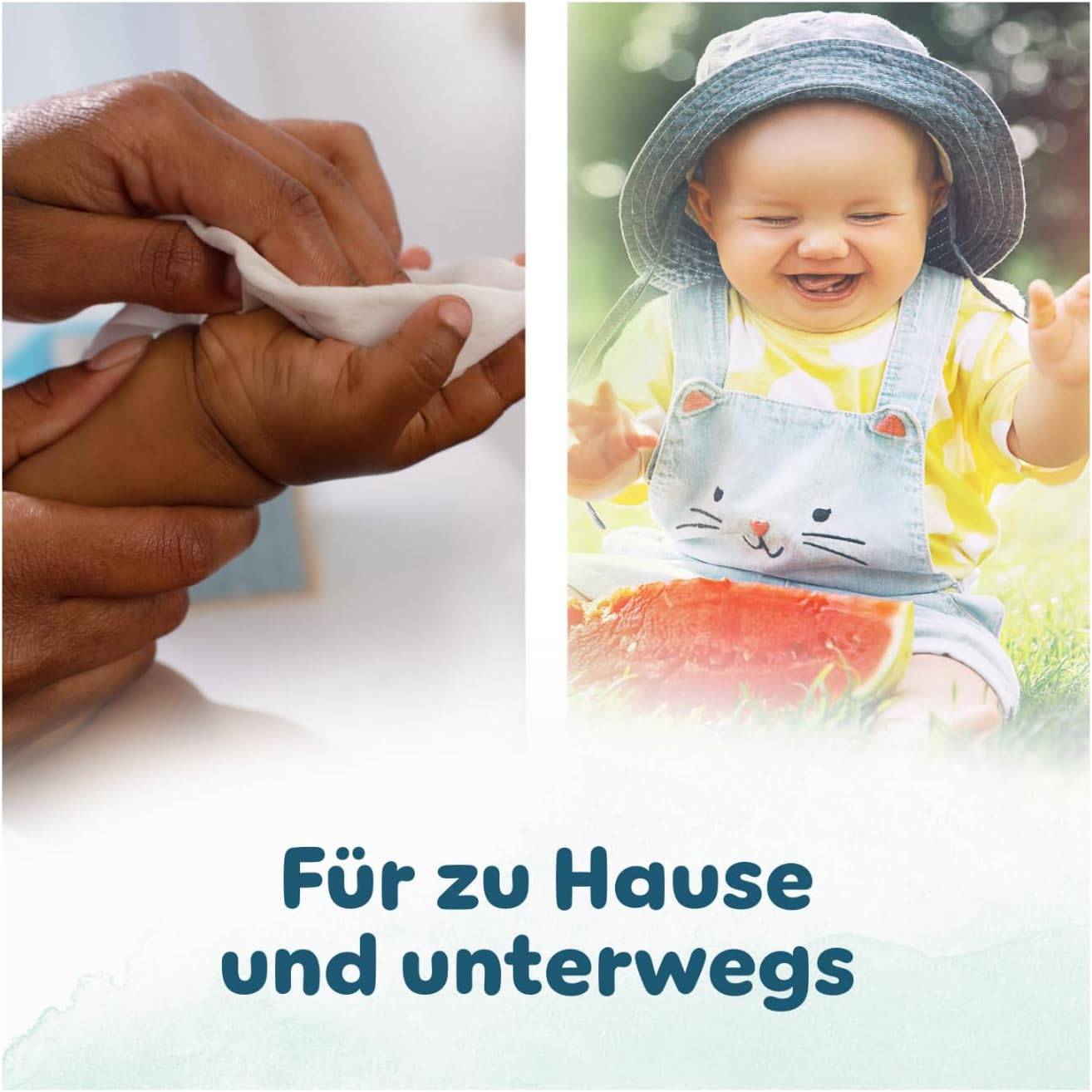 Pampers Harmonie Aqua Feuchttücher 15 Packungen mit jeweils 48 Feuchttüchern - 720 Feuchttücher, die helfen, den natürlichen pH-Wert der Haut wiederherzustellen, leichte Lotion mit 99% Wasser – Bild 6