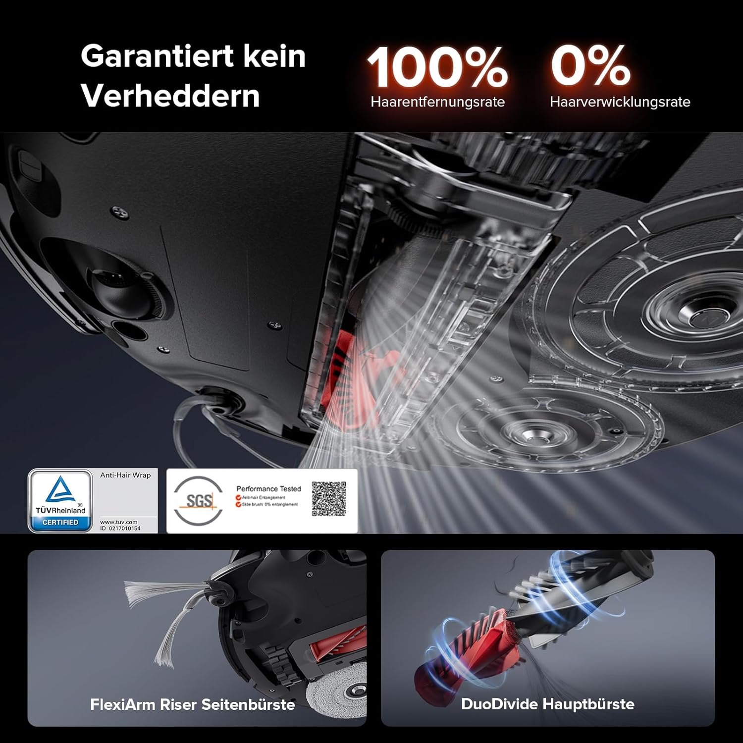 roborock Saros 10R Saugroboter mit Wischfunktion&angebbarem Wischmopp, 22,000 Pa, 7,98cm Ultra-Slim Design, StarSight System 2.0, Zero-Tangle System – Bild 6