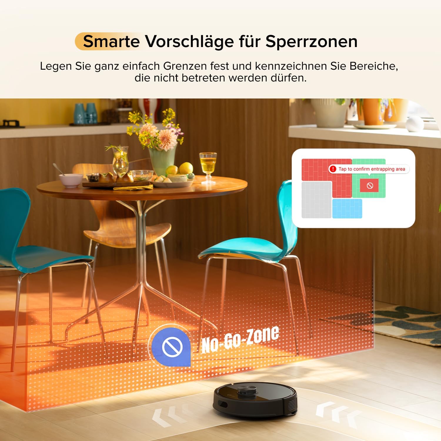 roborock Q7 M5-Set Saugroboter mit Wischfunktion, 10.000Pa Saugkraft, Dual Anti-Tangle-System, 150Min Laufzeit, LiDAR Navigation, Staubsauger Roboter für Teppich, Tierhaare, APP Steuerung (Schwarz) – Bild 7