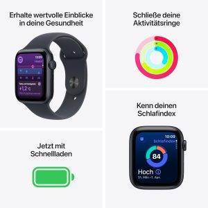 Apple Watch SE 3 GPS + Cellular Smartwatch mit Aluminiumgehäuse in Mitternacht und Sportarmband in Mitternacht (S/M). Fitness‑ und Schlaftracker, Herzfrequenzmesser, Always-On Display Verschiedene Varianten. NEU!