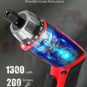 AVID POWER Elektrisches Schraubendreher-Set, wiederaufladbar, 4 V, Akkuschrauber-Set mit 44-teiligem Zubehör, 5,65 Nm Schraubenpistole, 5+1 Drehmomenteinstellung, 2-Positionen-Griff mit LED-Licht