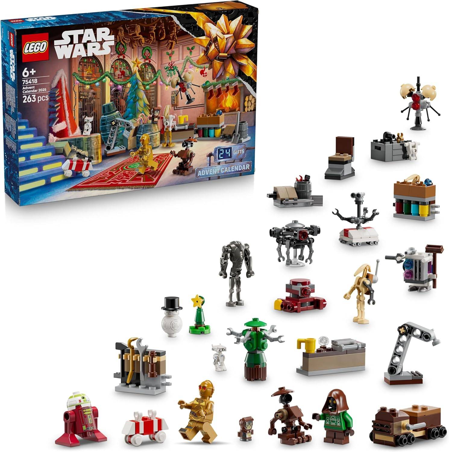 LEGO Star Wars Adventskalender 2025 - Weihnachten Spielzeug mit 24 Überraschungen - 2 Minifiguren & 5 Droidenfiguren - Kinder Spielset - Geschenk für Jungen ab 6 Jahren & Star Wars Fans - 75418 – Bild 2