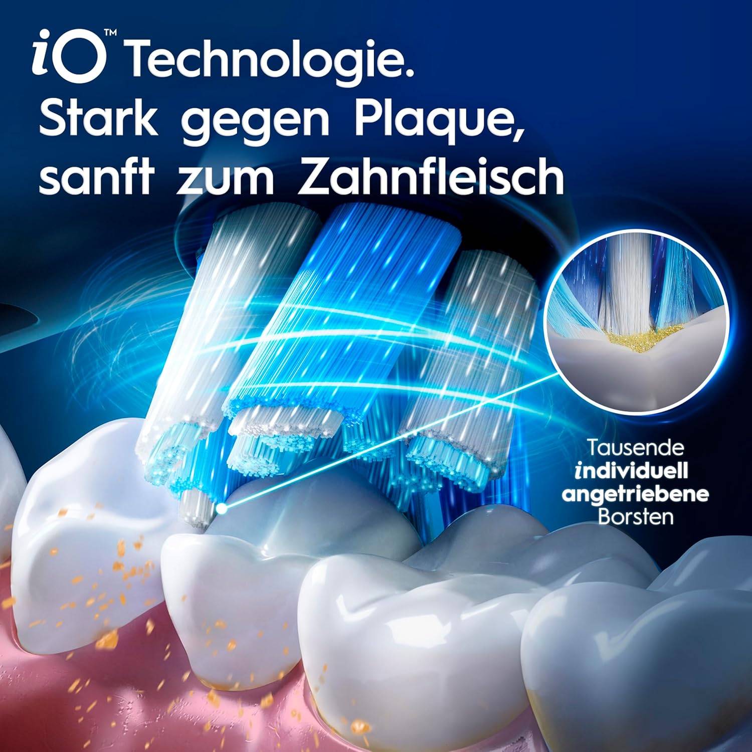Oral-B iO Series 5 Elektrische Zahnbürste Doppelpack — Electric Toothbrush, Inkl. 2 Aufsteckbürsten und Reise-Etui — 5 Putzmodi für Zahnpflege, Zahnbürste Elektrisch, Designed by Braun, Schwarz/Weiß – Bild 9