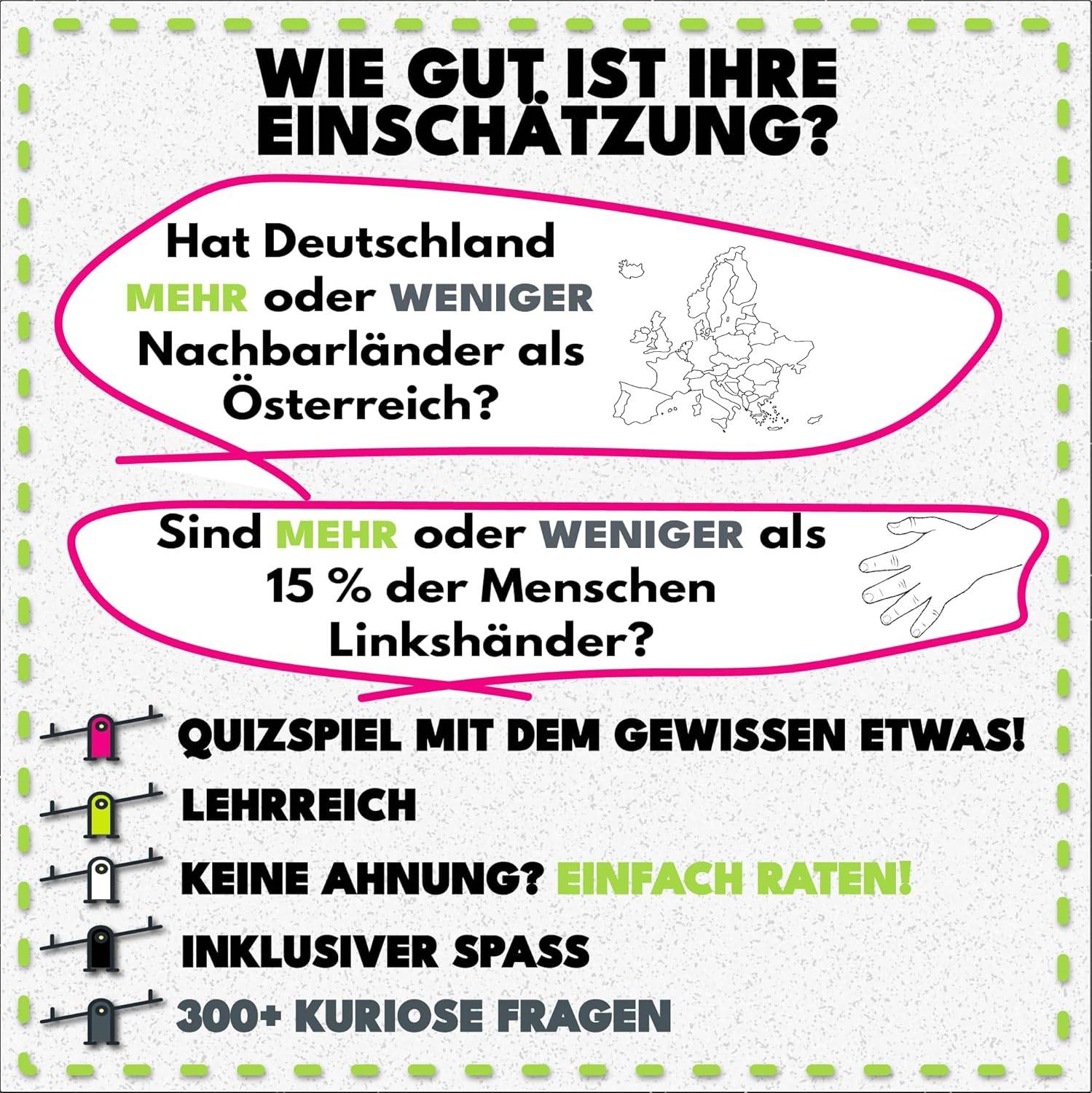More or Less | Mehr Oder Weniger Kartenspiel | Wie gut ist Ihr Urteilsvermögen? Spiel für Erwachsene, Famile & Kinder | 2+ Spieler | Familienspiel | Reisespiel | – Bild 4