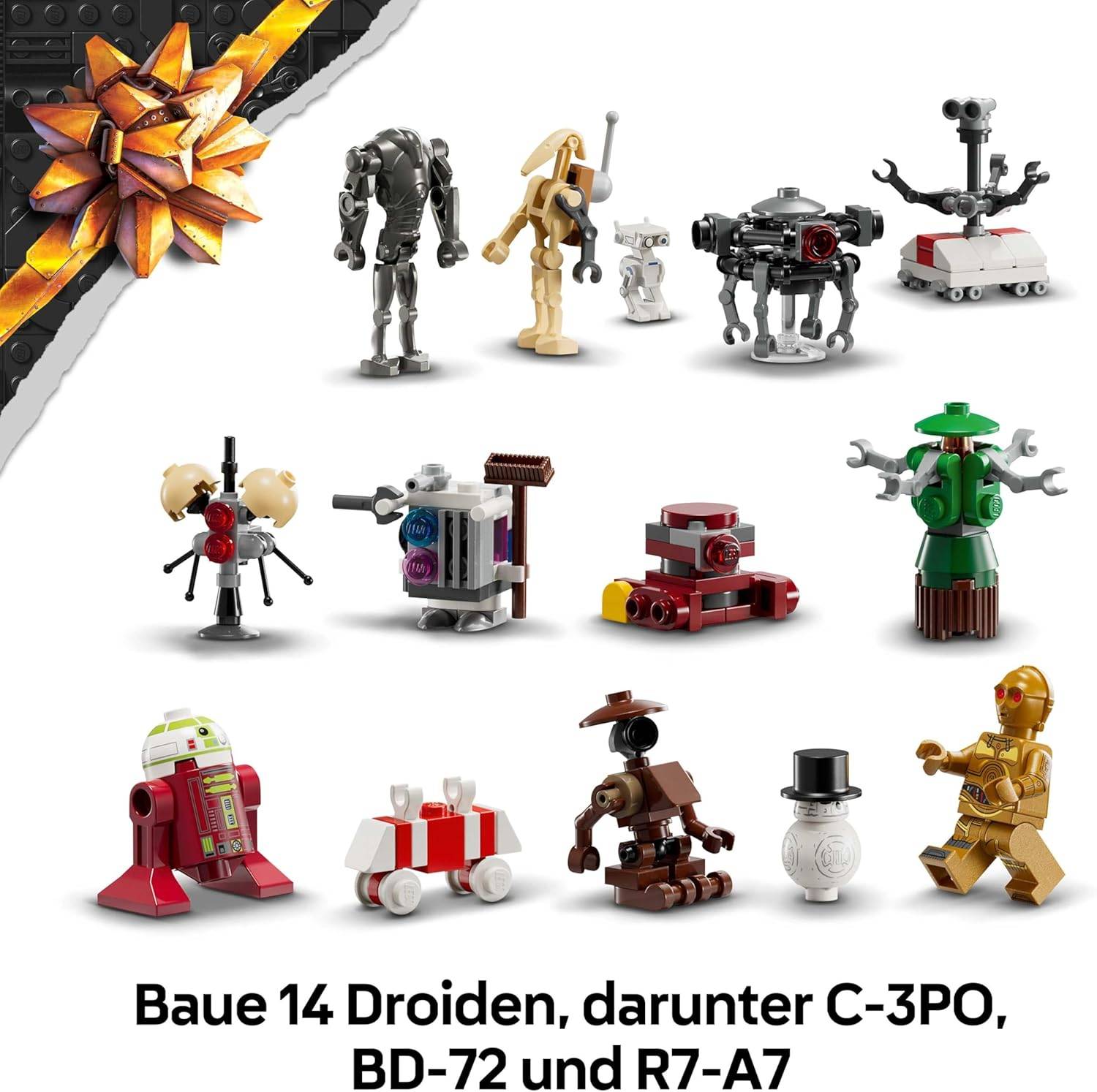 LEGO Star Wars Adventskalender 2025 - Weihnachten Spielzeug mit 24 Überraschungen - 2 Minifiguren & 5 Droidenfiguren - Kinder Spielset - Geschenk für Jungen ab 6 Jahren & Star Wars Fans - 75418 – Bild 7