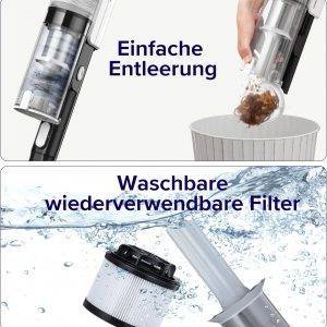 Levoit - Akku Staubsauger - Laufzeit für 75㎡ - Staubsauger Kabellos - 4-in-1 Vacuum Cleaner - 99,9 Prozent Filterleistung - Anti Tangle -Für Tierhaare/Teppiche/Hartböden/Auto - LVAC-200