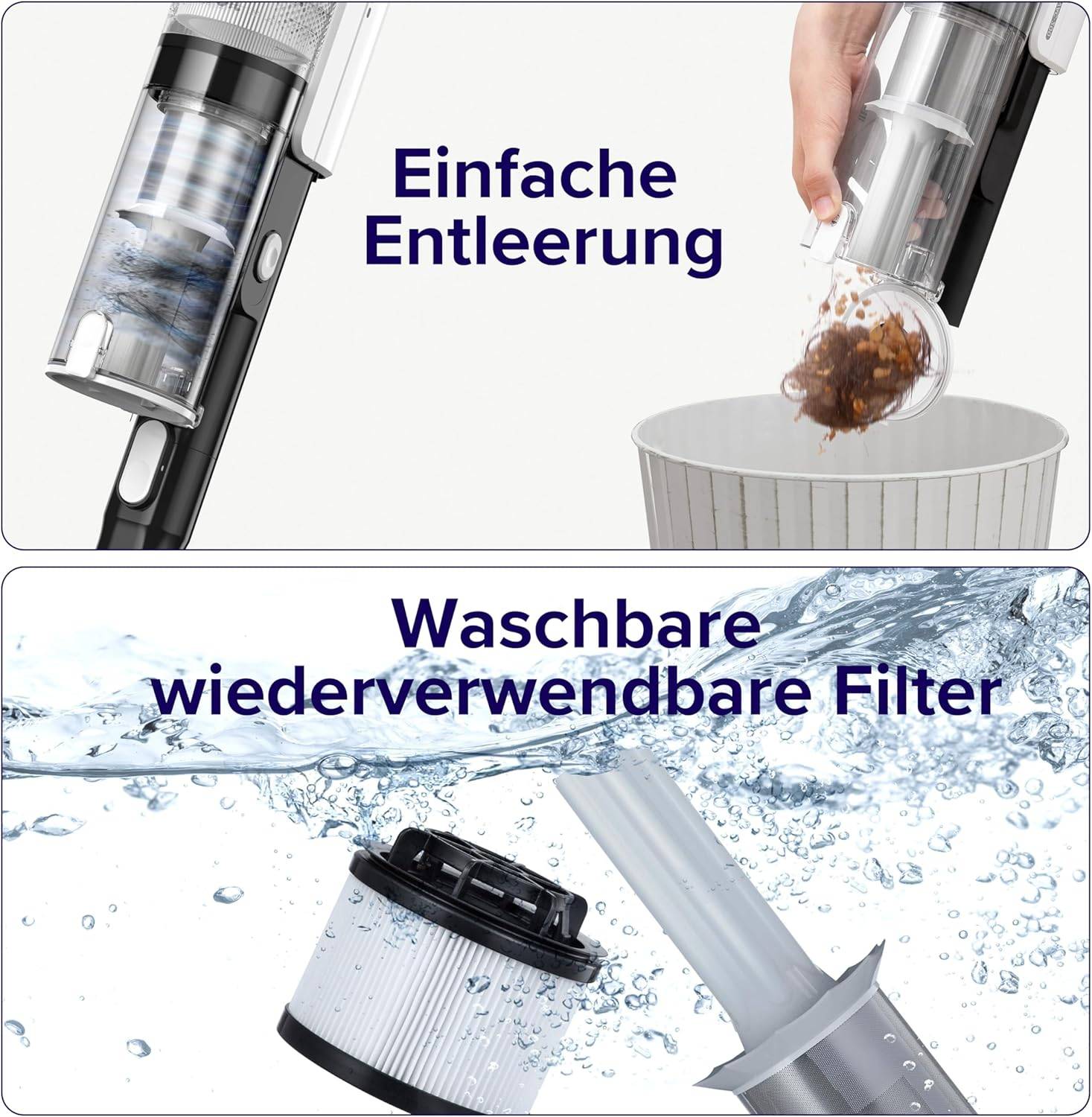 Levoit - Akku Staubsauger - Laufzeit für 75㎡ - Staubsauger Kabellos - 4-in-1 Vacuum Cleaner - 99,9 Prozent Filterleistung - Anti Tangle -Für Tierhaare/Teppiche/Hartböden/Auto - LVAC-200 – Bild 7