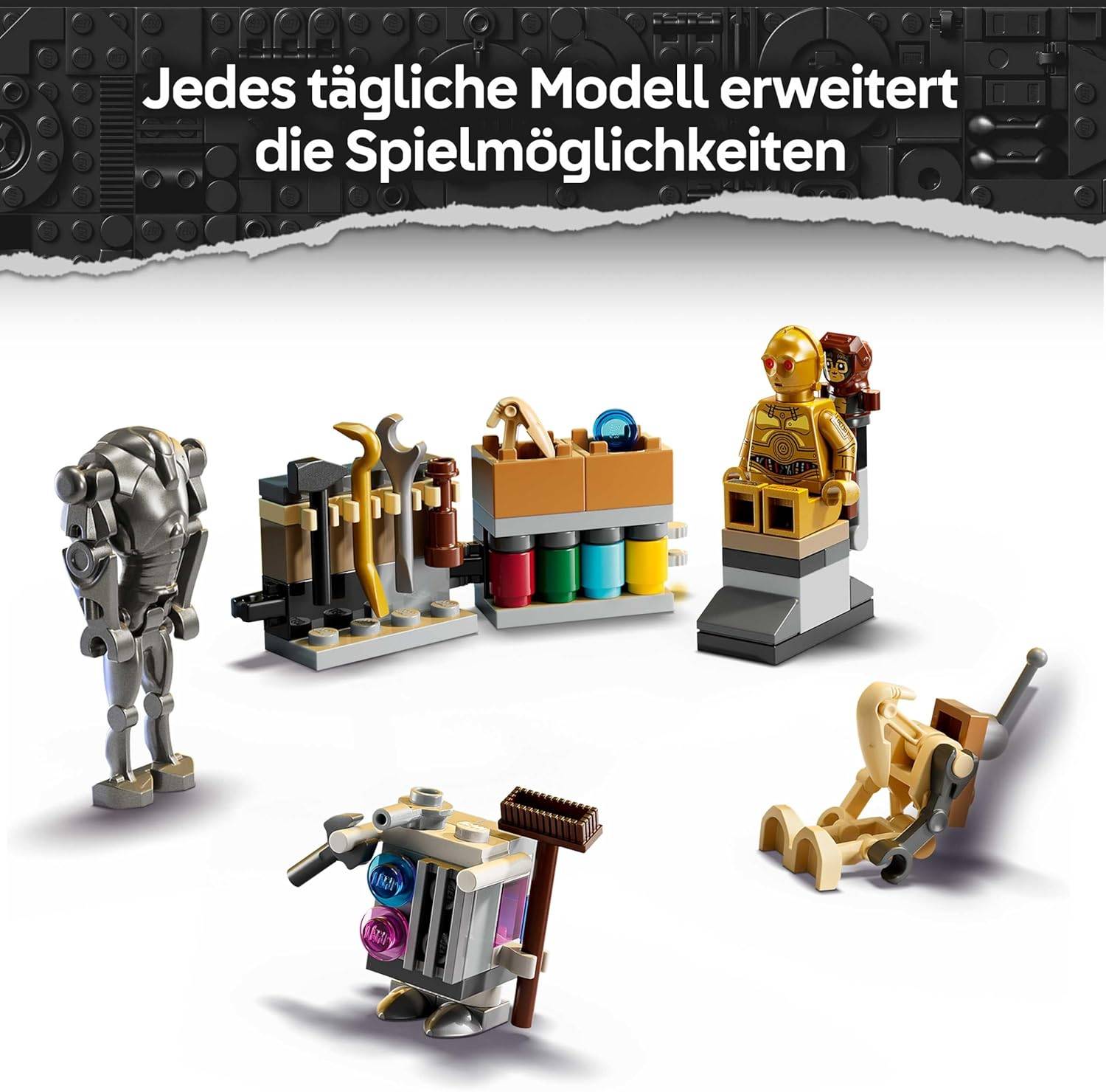 LEGO Star Wars Adventskalender 2025 - Weihnachten Spielzeug mit 24 Überraschungen - 2 Minifiguren & 5 Droidenfiguren - Kinder Spielset - Geschenk für Jungen ab 6 Jahren & Star Wars Fans - 75418 – Bild 5