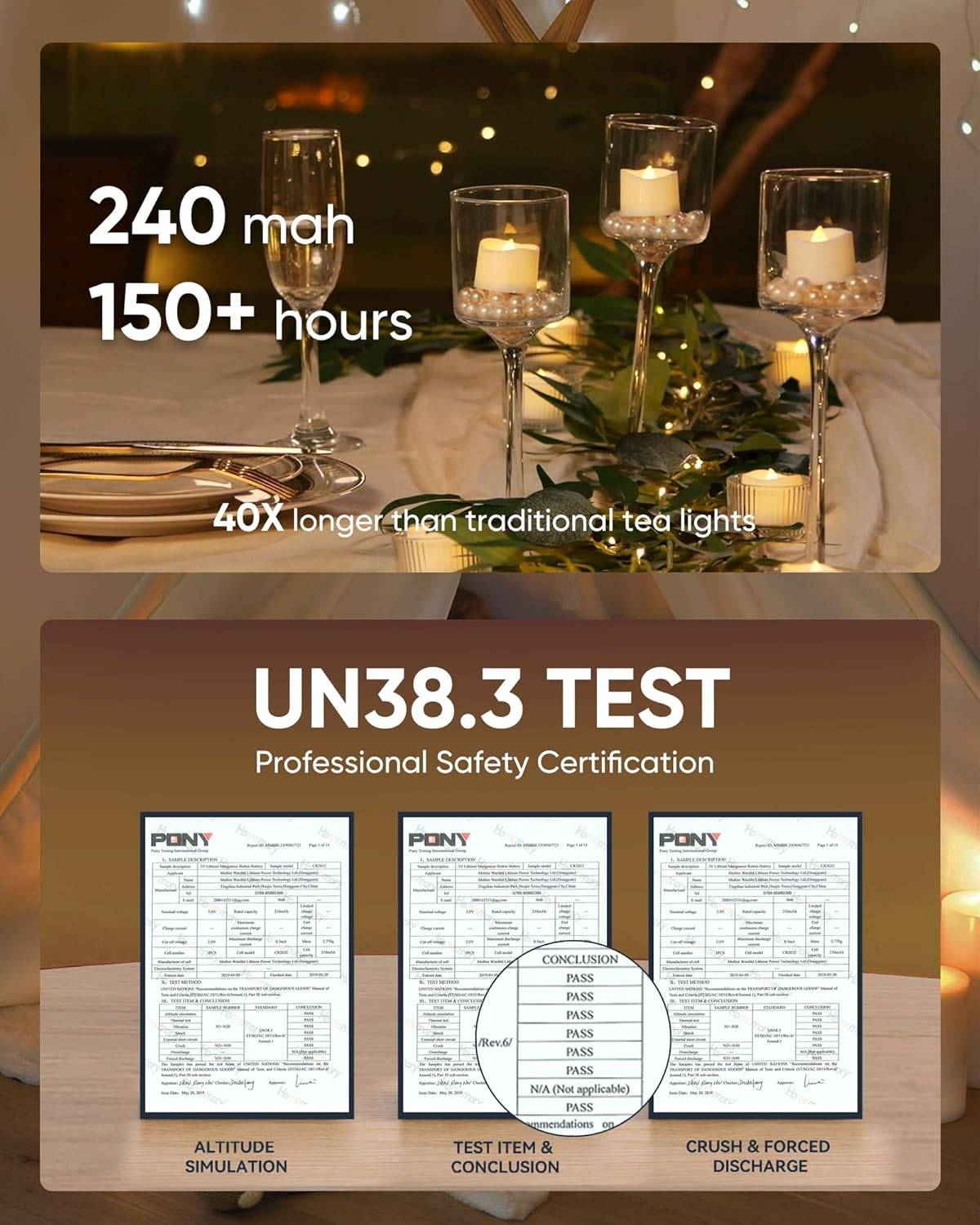 Homemory 12 led teelichter mit Timer, elektrische flackernde batteriebetriebene Kerzen, 6 Stunden an und 18 Stunden aus, 3.2x3.6 cm, Plastik – Bild 4
