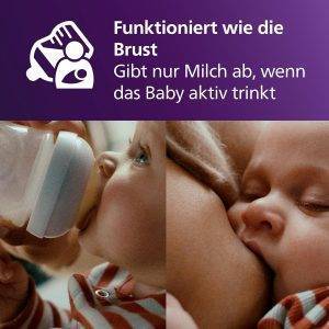 Philips Avent Natural Response Babyflasche mit 260 ml mit Saugern für mittleren Nahrungsfluss (Durchflussrate 3), 3er-Pack, SCY903/03