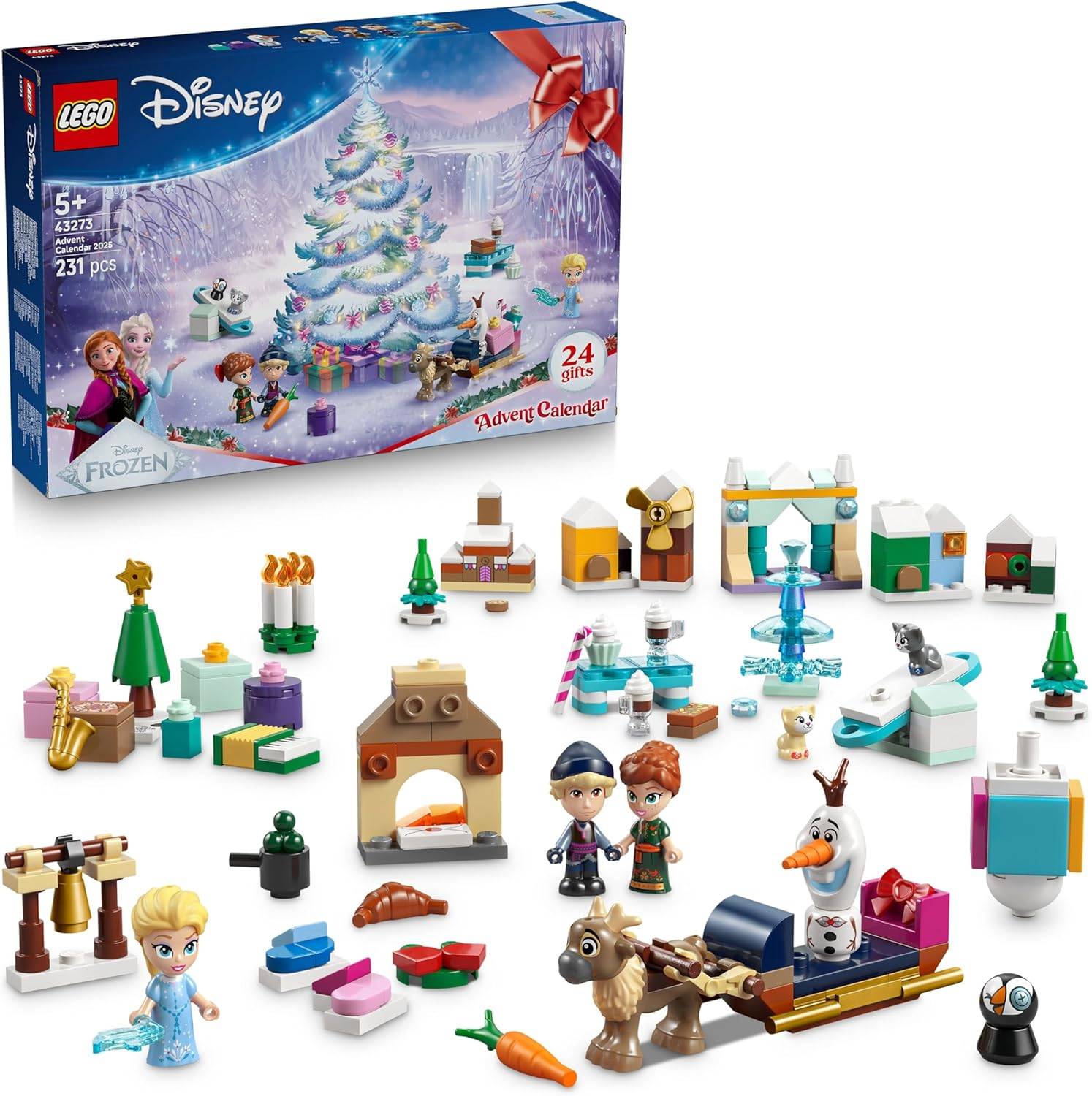 LEGO ǀ Disney Frozen Adventskalender 2025 Kinder Spielzeug - Kreatives Spielset - Bauset mit den Figuren ELSA, Anna, Olaf, Kristoff und Sven - Geschenk für Mädchen und Jungen ab 5 Jahren - 43273 – Bild 5