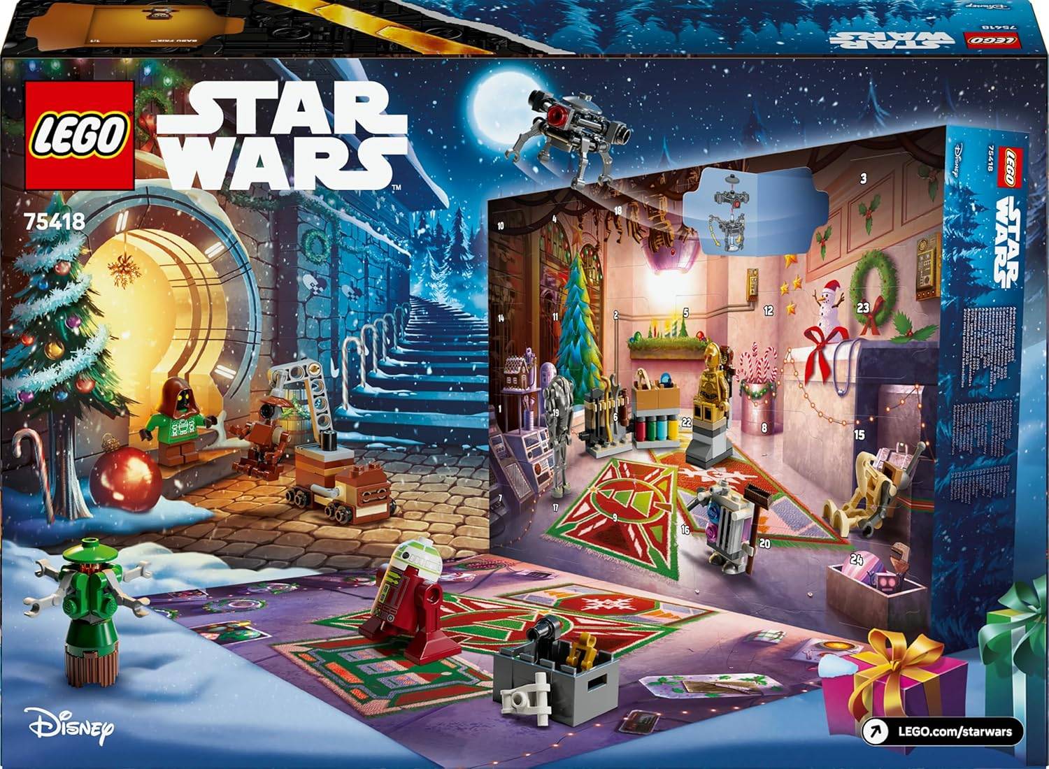LEGO Star Wars Adventskalender 2025 - Weihnachten Spielzeug mit 24 Überraschungen - 2 Minifiguren & 5 Droidenfiguren - Kinder Spielset - Geschenk für Jungen ab 6 Jahren & Star Wars Fans - 75418