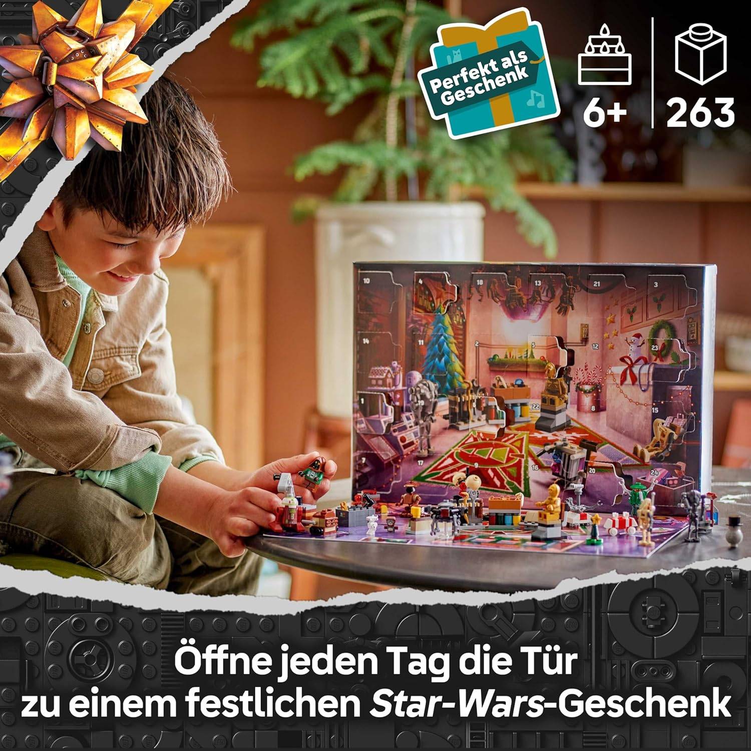 LEGO Star Wars Adventskalender 2025 - Weihnachten Spielzeug mit 24 Überraschungen - 2 Minifiguren & 5 Droidenfiguren - Kinder Spielset - Geschenk für Jungen ab 6 Jahren & Star Wars Fans - 75418 – Bild 3