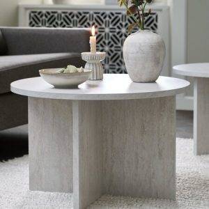 🪑 Couchtisch NIELSHAVE Ø70 – Travertin