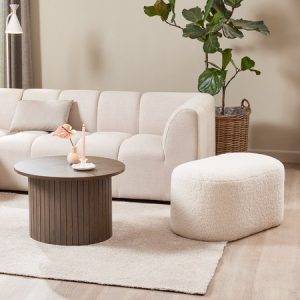 🛋️ Pouf OREBO 84x45 – Teddyplüsch off-white