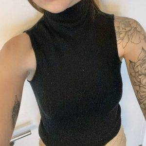 COS geripptes rollkragen Oberteil Top Zustand ohne Ärmel -S