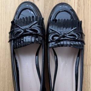 Dorothy Perkins Loafer, Gr. 38, schwarz lack