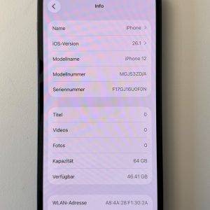 iPhone 12 - 64GB gebraucht, 96%