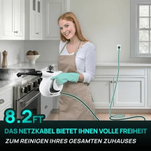 RedHut – Tragbarer Dampfreiniger mit 12 Zubehörteilen für Küche, Bad & Haushalt