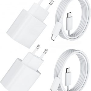 2 Pack 20W USB C Schnellladegerät PD 3.0 für iPhone & iPad + 2m USB-C Schnellladekabel –Handy Ladegerät& Ladekabel für 16 15/16 15 Pro/16 15 Pro Max/16 15 Plus, Adapter Stecker für iPad Pro/Air/Mini