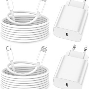 iPhone Ladekabel, [MFi-Zertifiziert] 2er Pack 25W iPhone Ladegerät Apple Ladekabel 2M, USBC Schnellladegerät mit USB C auf Lightning Kabel für i Phone 14 13 12 11 Pro Max XS XR X 8 7 6 Plus 5 iPad