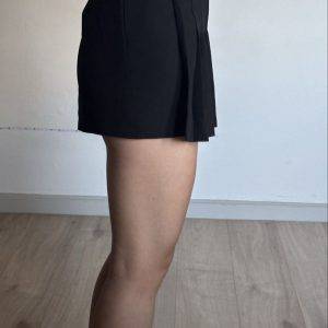 Schwarzer Hosenrock Plisse S