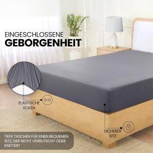 Utopia Bedding - Spannbettlaken versch. Größen & Farben - Oeko-Tex Zertifiziertes Gebürstete Polyester-Mikrofaser Spannbetttuch - 35 cm Tiefe Tasche